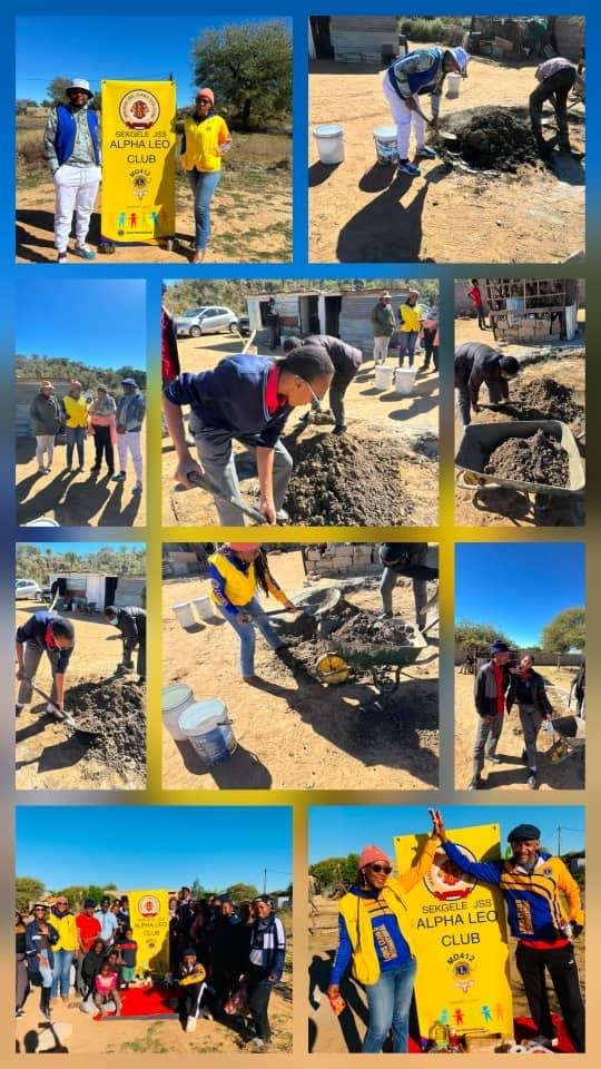 Gaborone Central Lions Club members working together on a community project